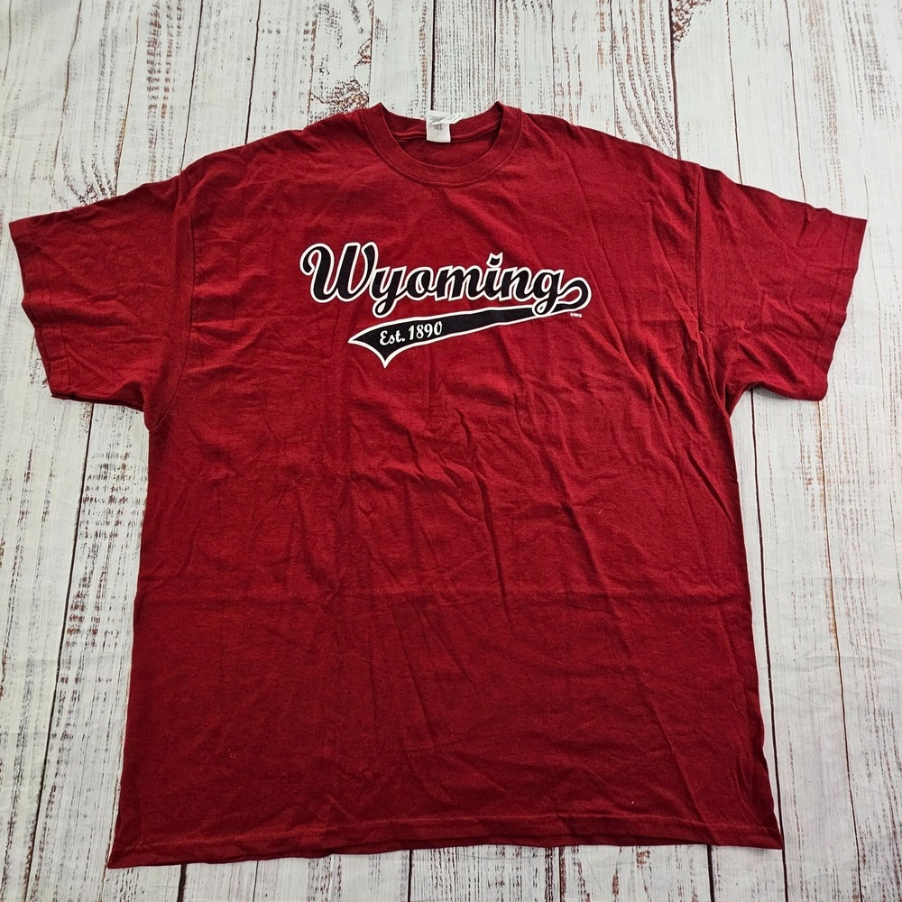 Wyoming Est 1890 Red Short Sleeve Cotton T-Shirt Men's‎ 2XL
